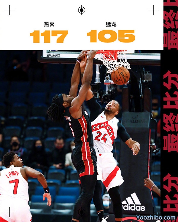 <a href=/lanqiusai/heat/ target=_blank class=infotextkey>热火</a>以117-105击败了<a href=/lanqiusai/raptors/ target=_blank class=infotextkey>猛龙</a>