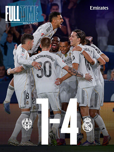 西甲:皇马4-1莱万特 姆巴佩双响 马斯坦托诺处子球